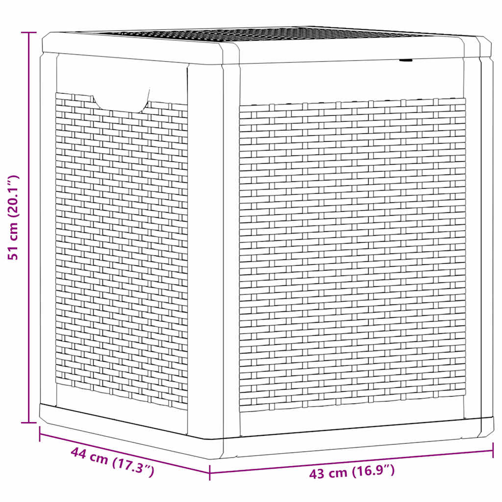 Garten-Aufbewahrungsbox 90 L Schwarz PP Rattan