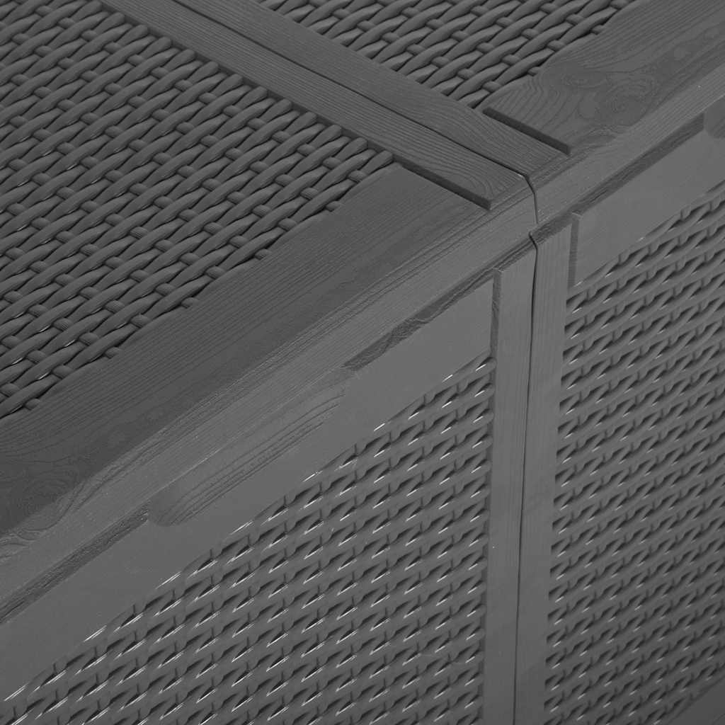 Garten-Aufbewahrungsbox 180 L Schwarz PP Rattan