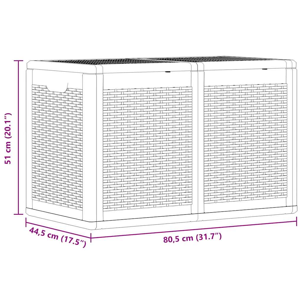 Garten-Aufbewahrungsbox 180 L Schwarz PP Rattan