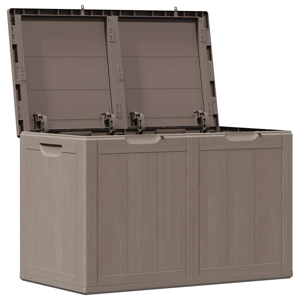 Garten-Aufbewahrungsbox 180 L Braun PP-Holzoptik