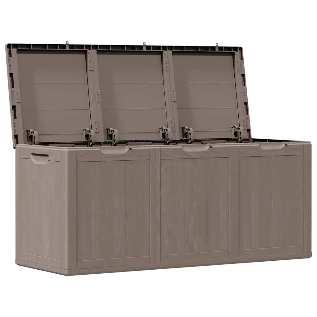 Garten-Aufbewahrungsbox 270 L Braun PP-Holzoptik
