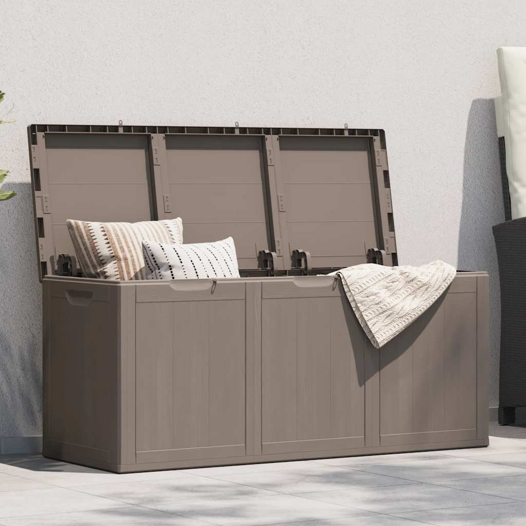 Garten-Aufbewahrungsbox 270 L Braun PP-Holzoptik