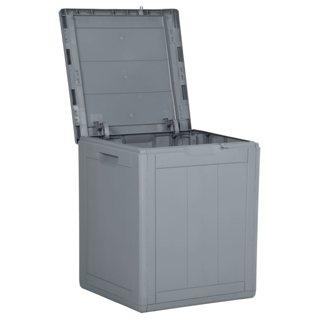 Garten-Aufbewahrungsbox 90 L Grau PP-Holzoptik