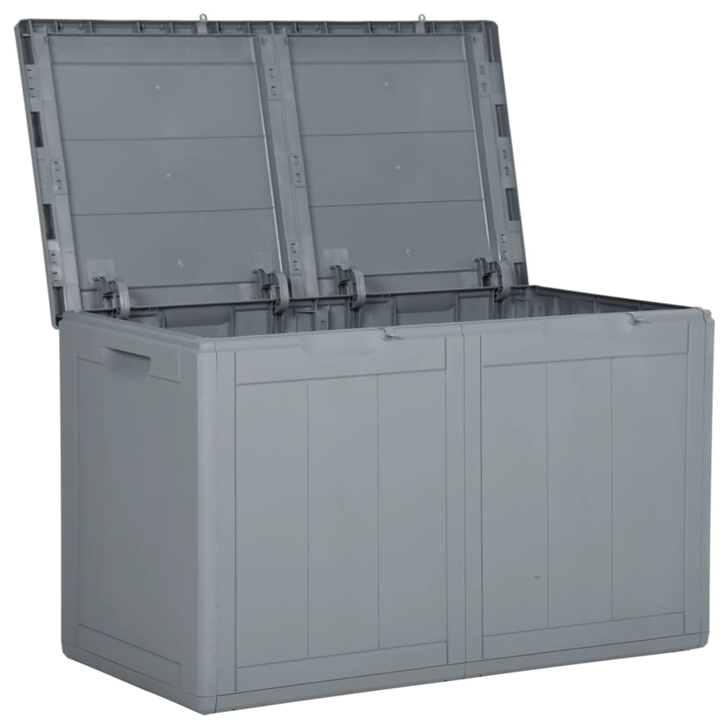 Garten-Aufbewahrungsbox 180 L Grau PP-Holzoptik