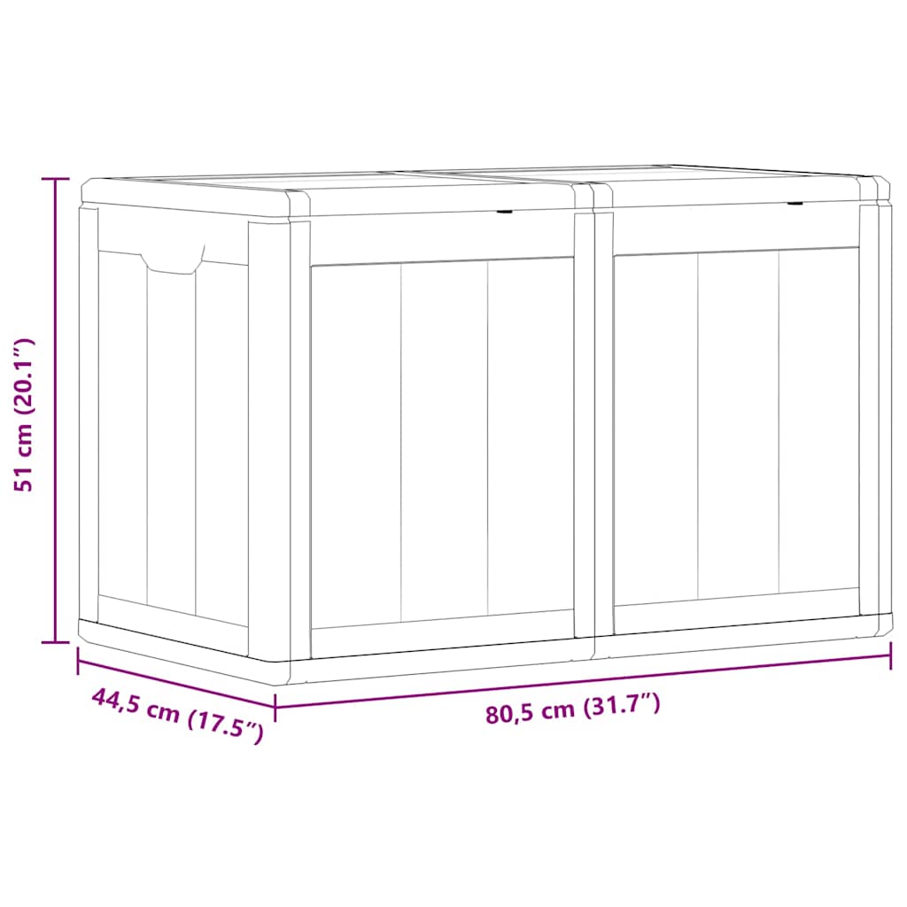 Garten-Aufbewahrungsbox 180 L Grau PP-Holzoptik