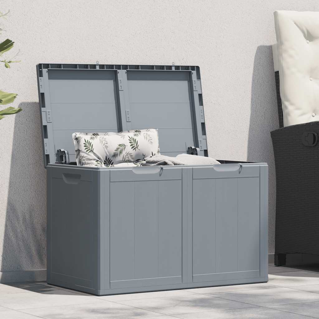 Garten-Aufbewahrungsbox 180 L Grau PP-Holzoptik