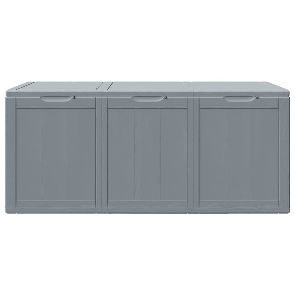 Garten-Aufbewahrungsbox 270 L Grau PP-Holzoptik