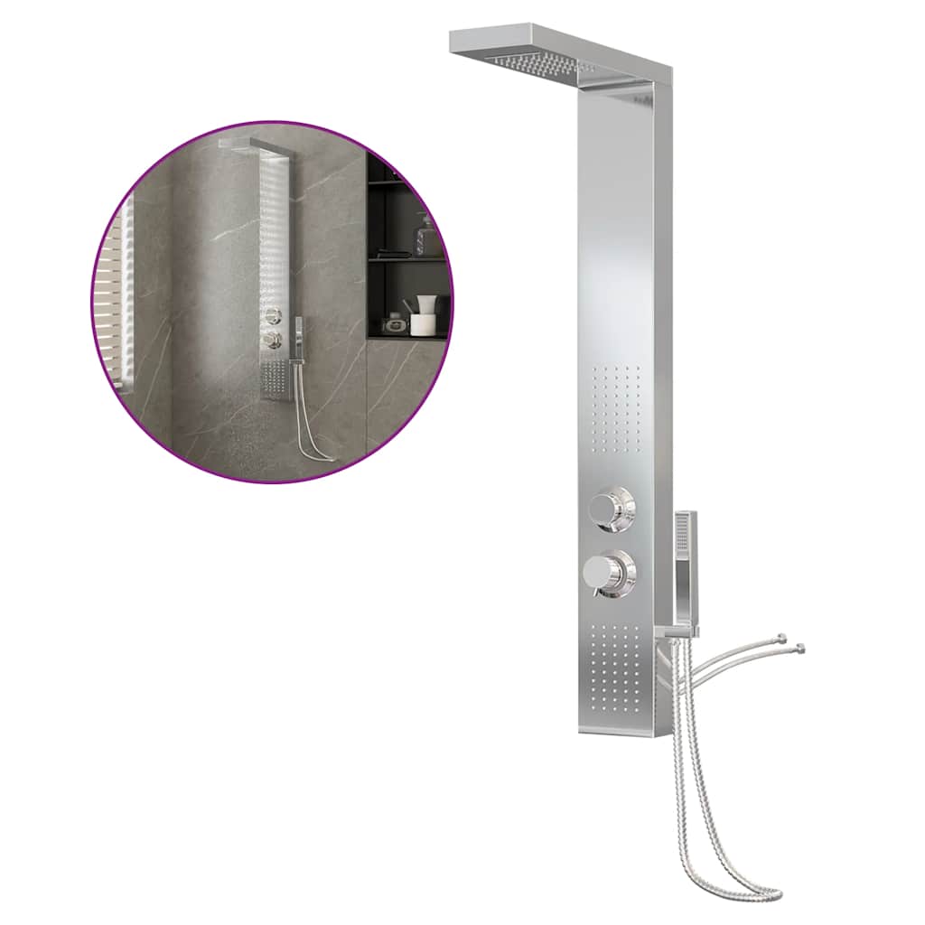 Shower panel system stainless steel square