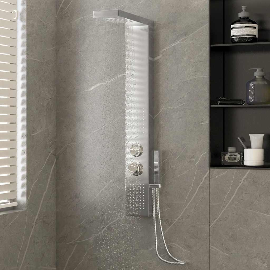 Shower panel system stainless steel square