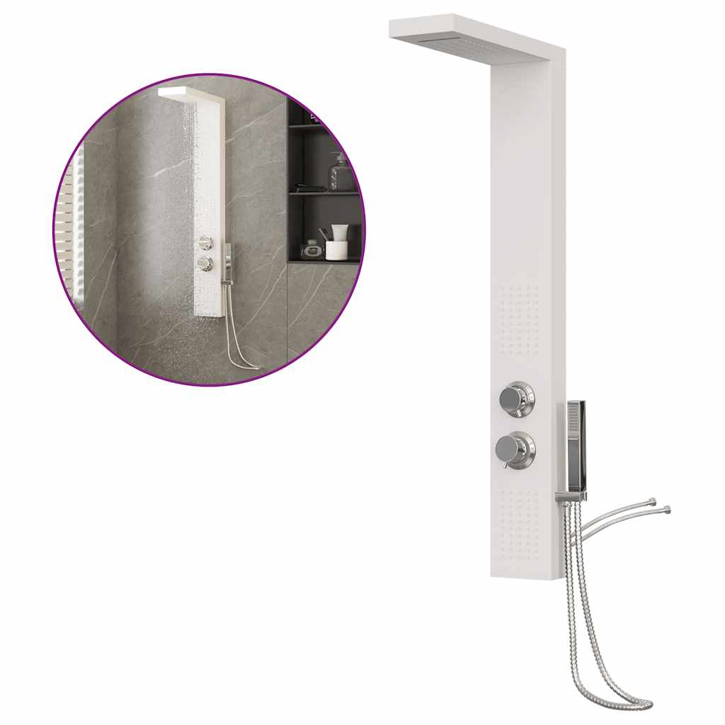 Shower panel system aluminum white