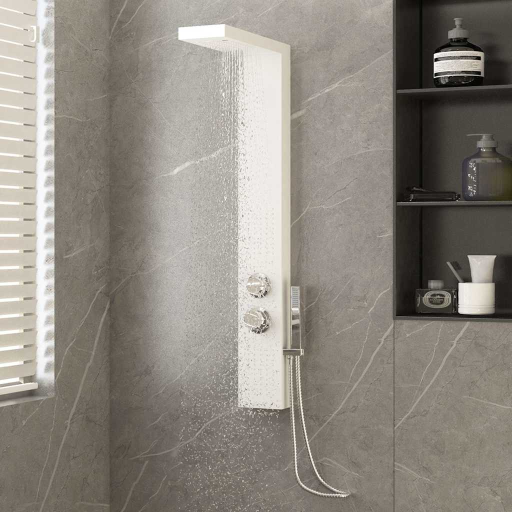 Shower panel system aluminum white