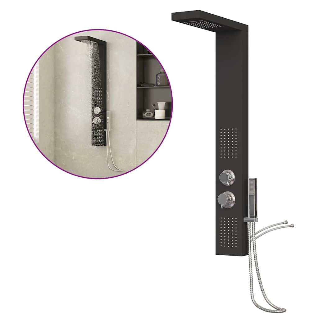 Shower panel system aluminum black