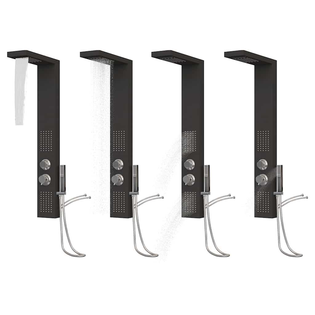 Shower panel system aluminum black