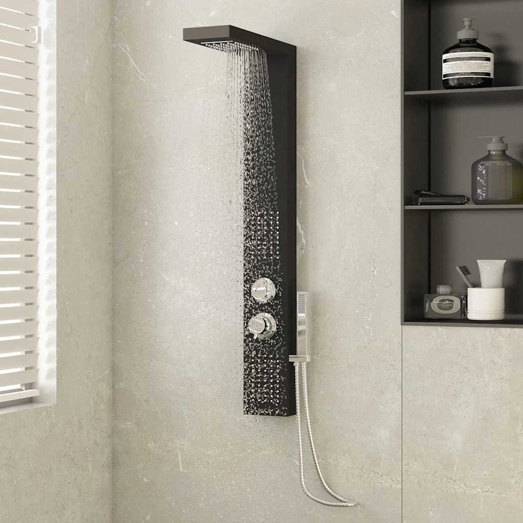 Shower panel system aluminum black