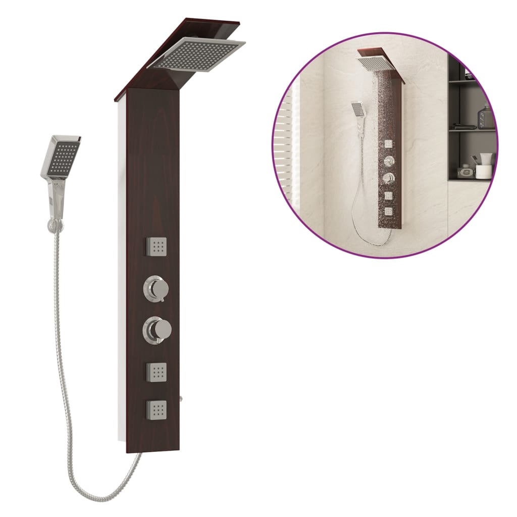 Shower panel system glass brown