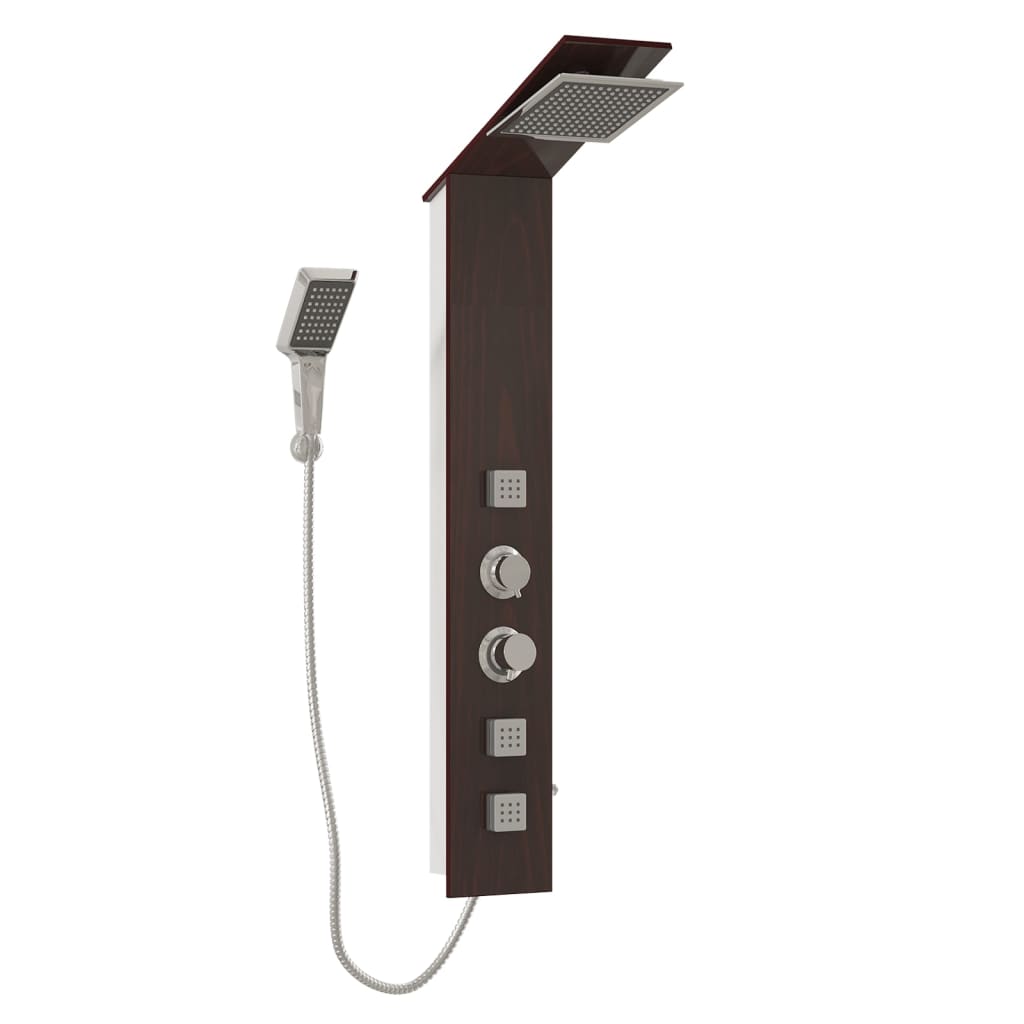 Shower panel system glass brown