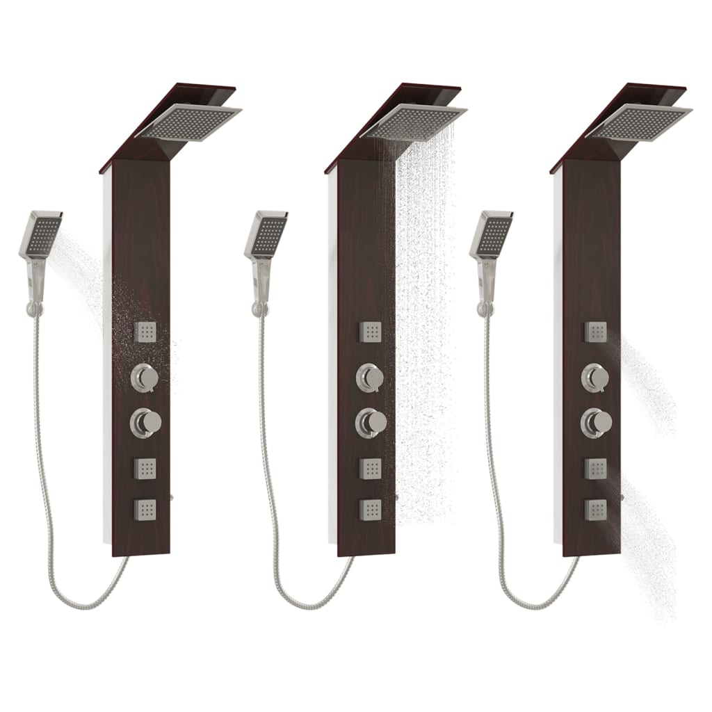 Shower panel system glass brown