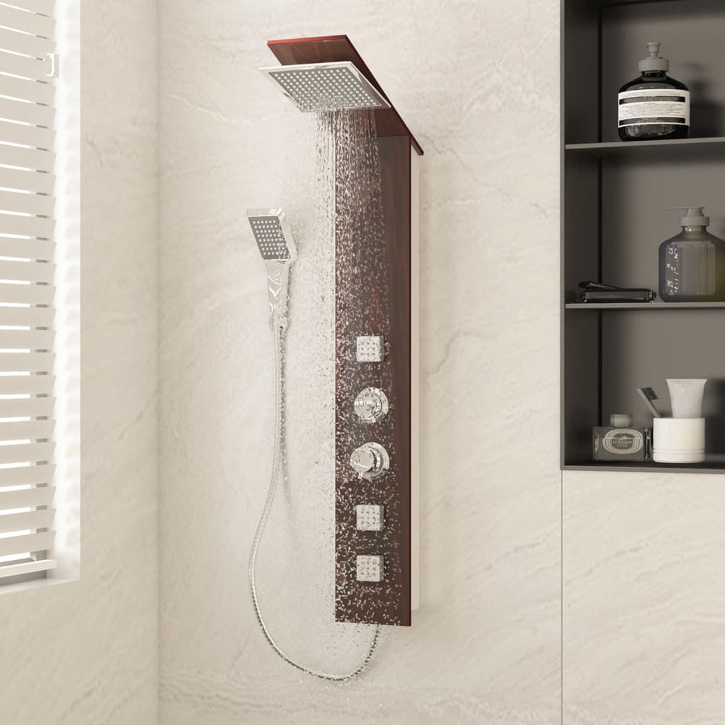 Shower panel system glass brown