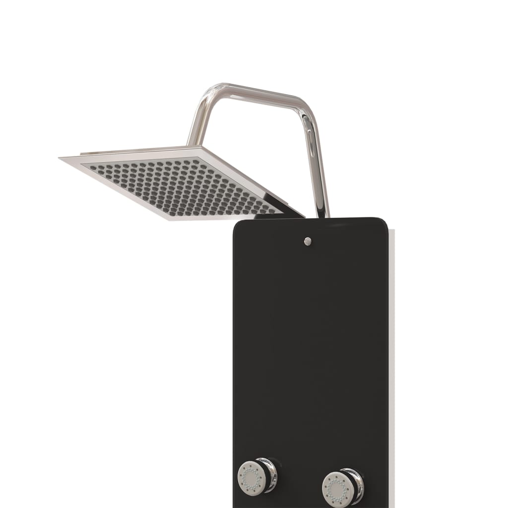 Shower panel glass 25x47.5x130 cm black