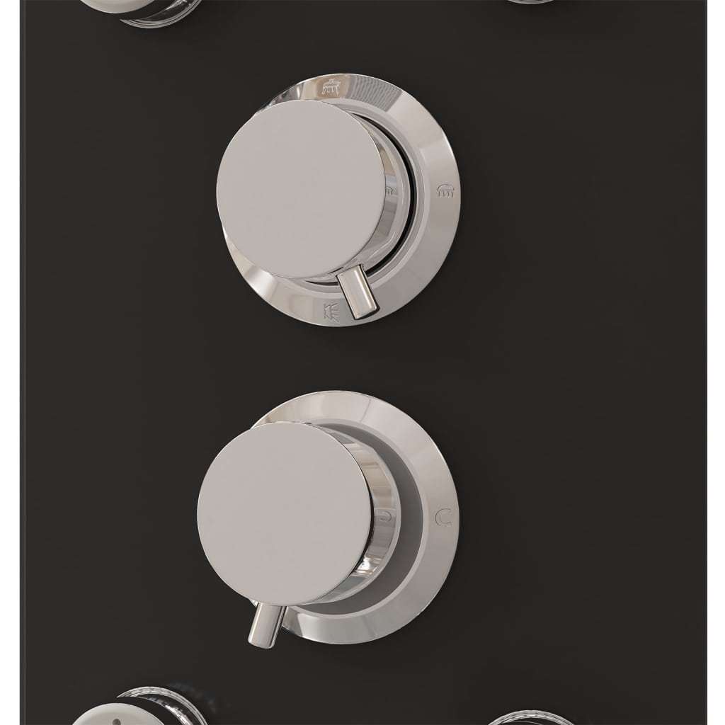 Shower panel glass 25x47.5x130 cm black