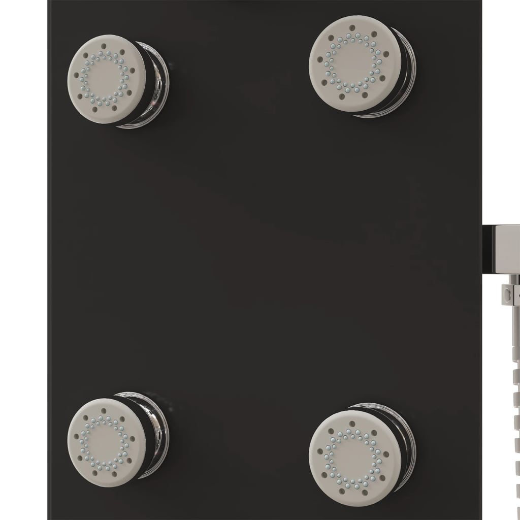 Shower panel glass 25x47.5x130 cm black