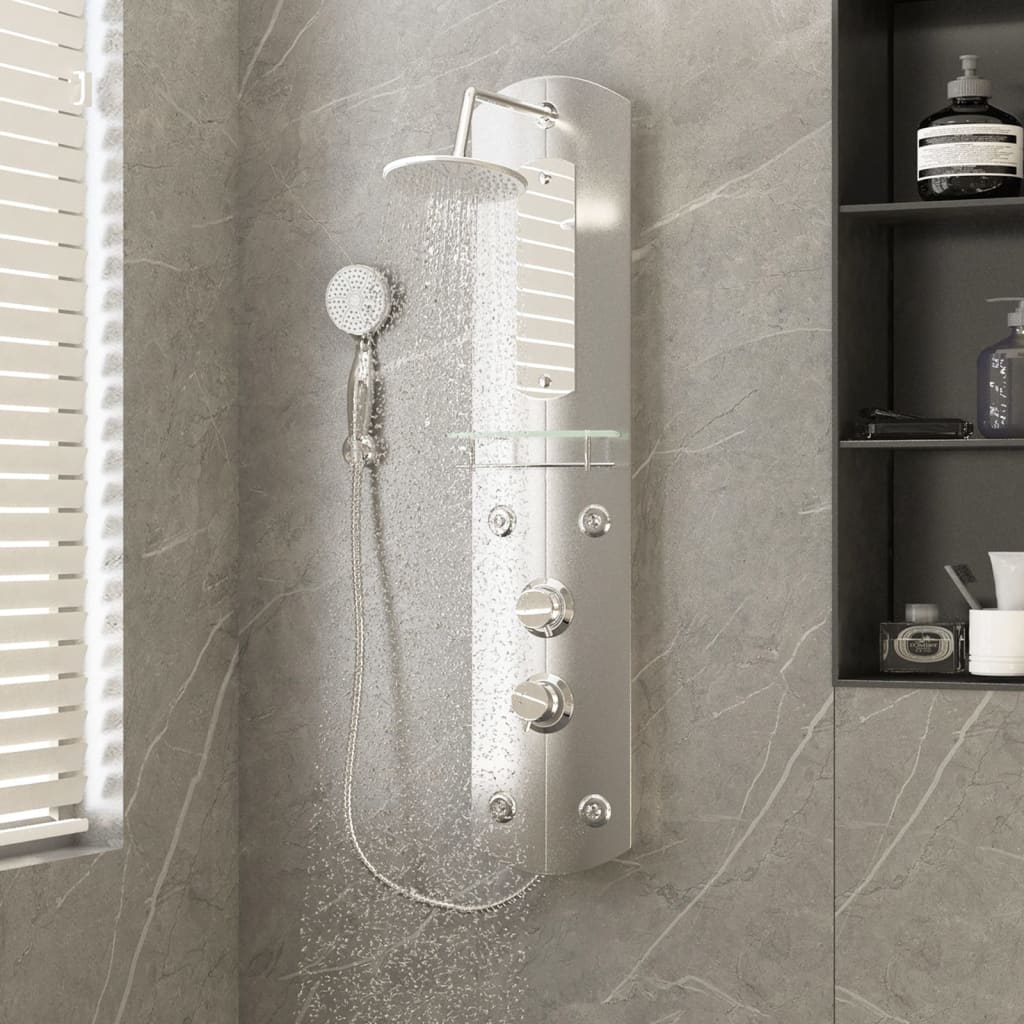 Shower panel 25x43x110 cm silver