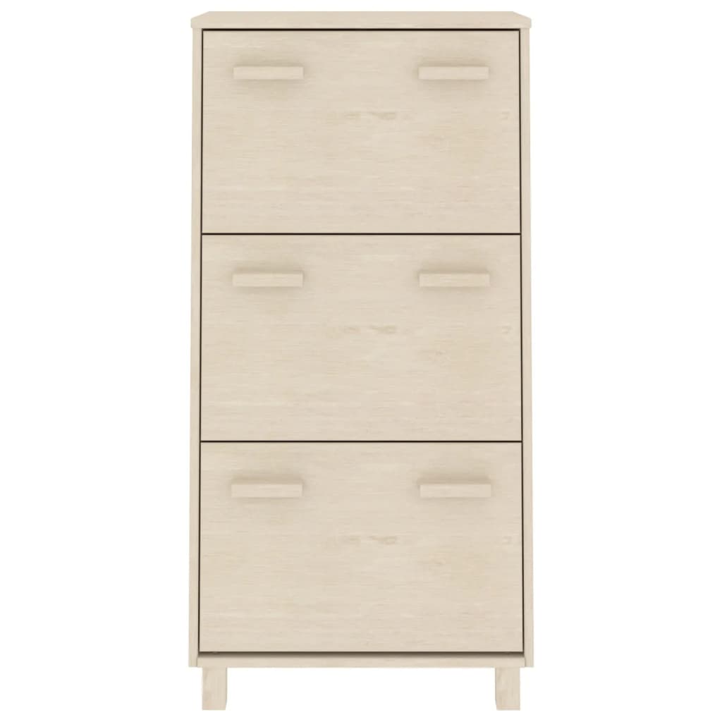 Shoe cabinet HAMAR honey brown 59.5x35x117 cm solid pine wood