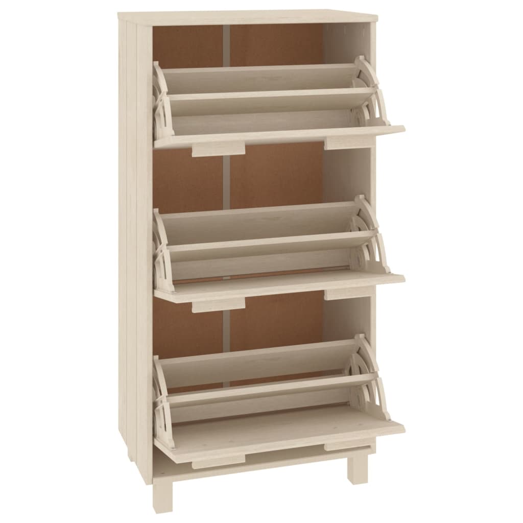 Shoe cabinet HAMAR honey brown 59.5x35x117 cm solid pine wood