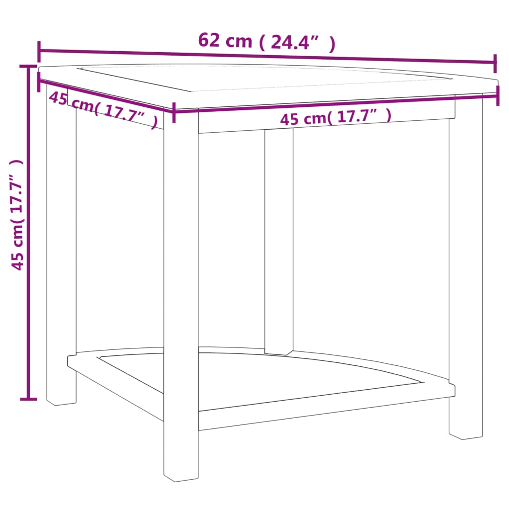 Bathroom side table 45x45x45 cm solid teak wood