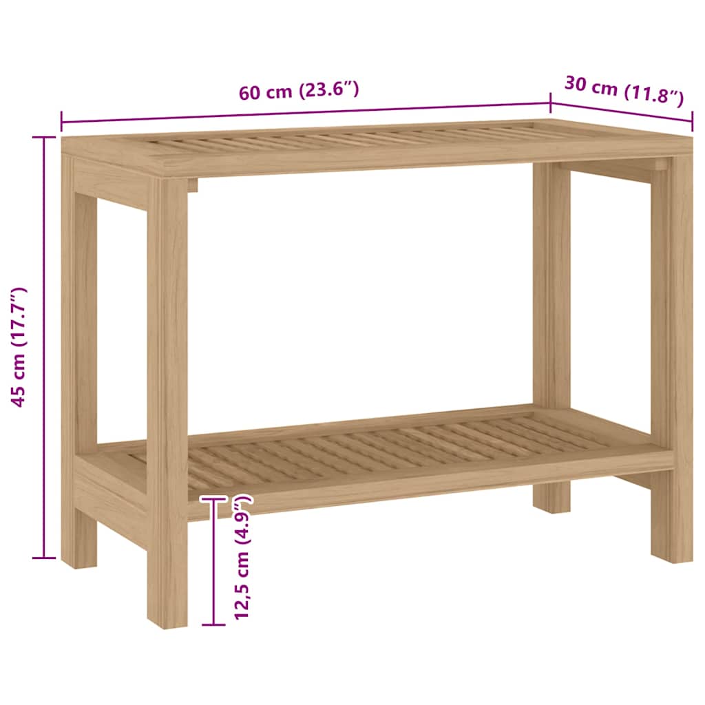 Badezimmer-Beistelltisch 60x30x45 cm Massivholz Teak