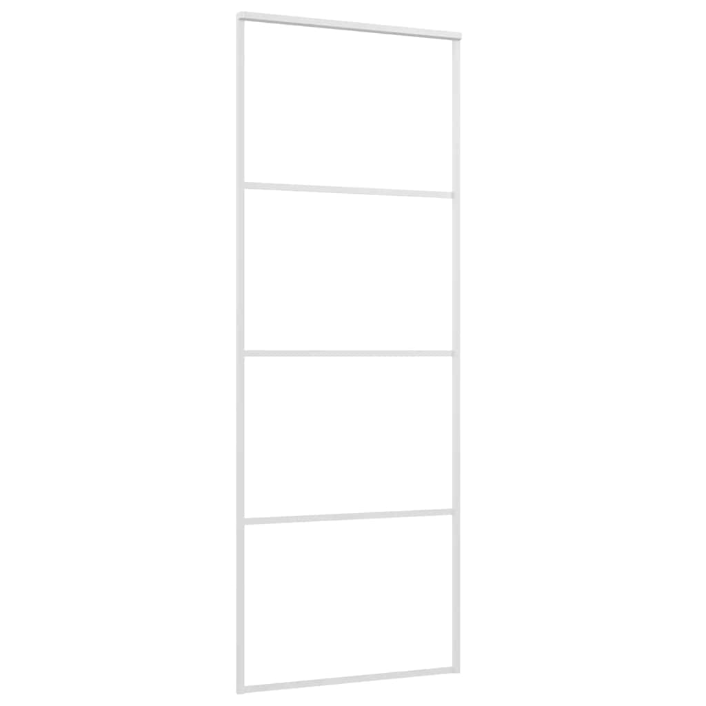 Schiebetür ESG-Mattglas und Aluminium 76x205 cm Weiß