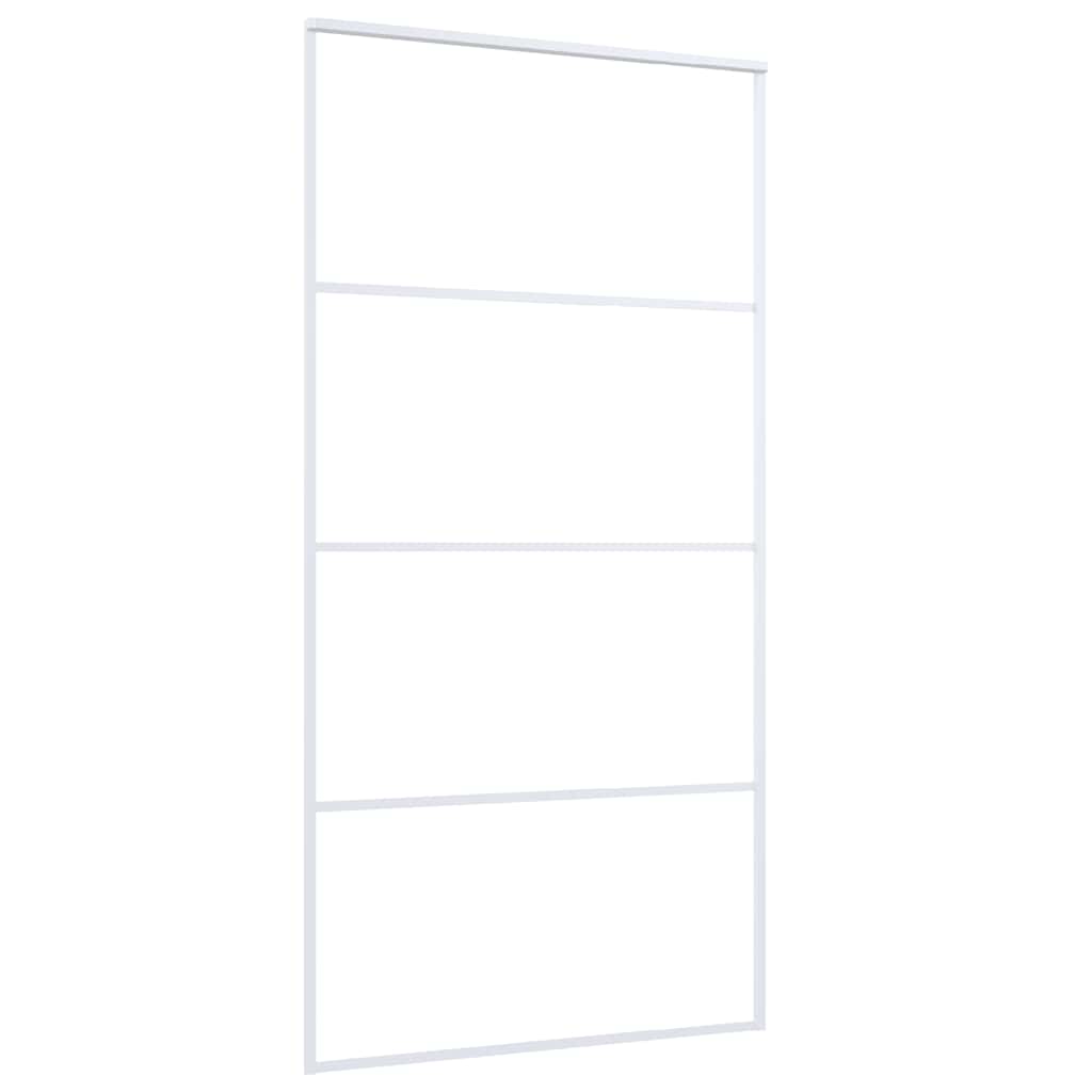 Schiebetür ESG Glas und Aluminium mattiert 102,5x205 cm Weiß