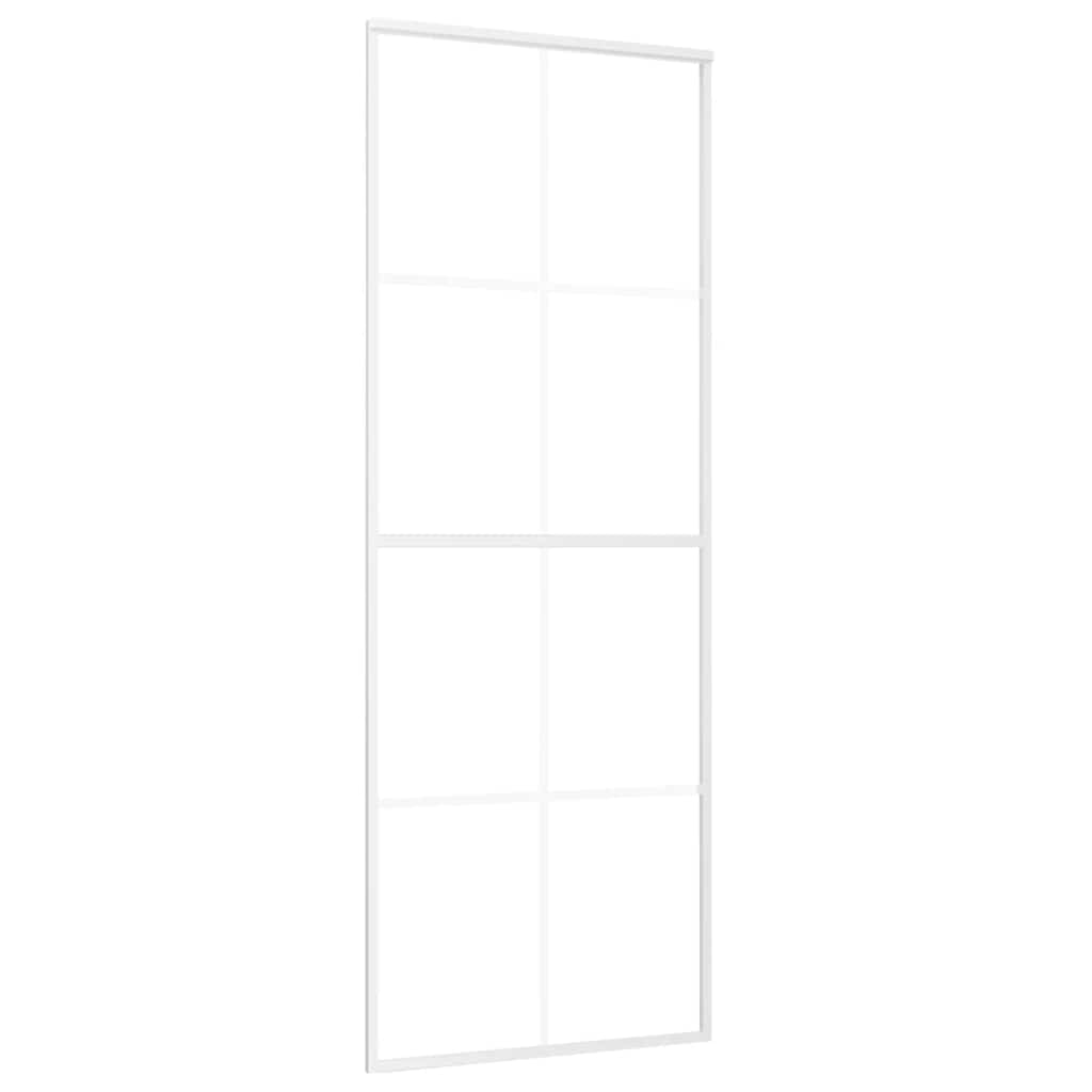 Schiebetür ESG-Mattglas und Aluminium 76x205 cm Weiß