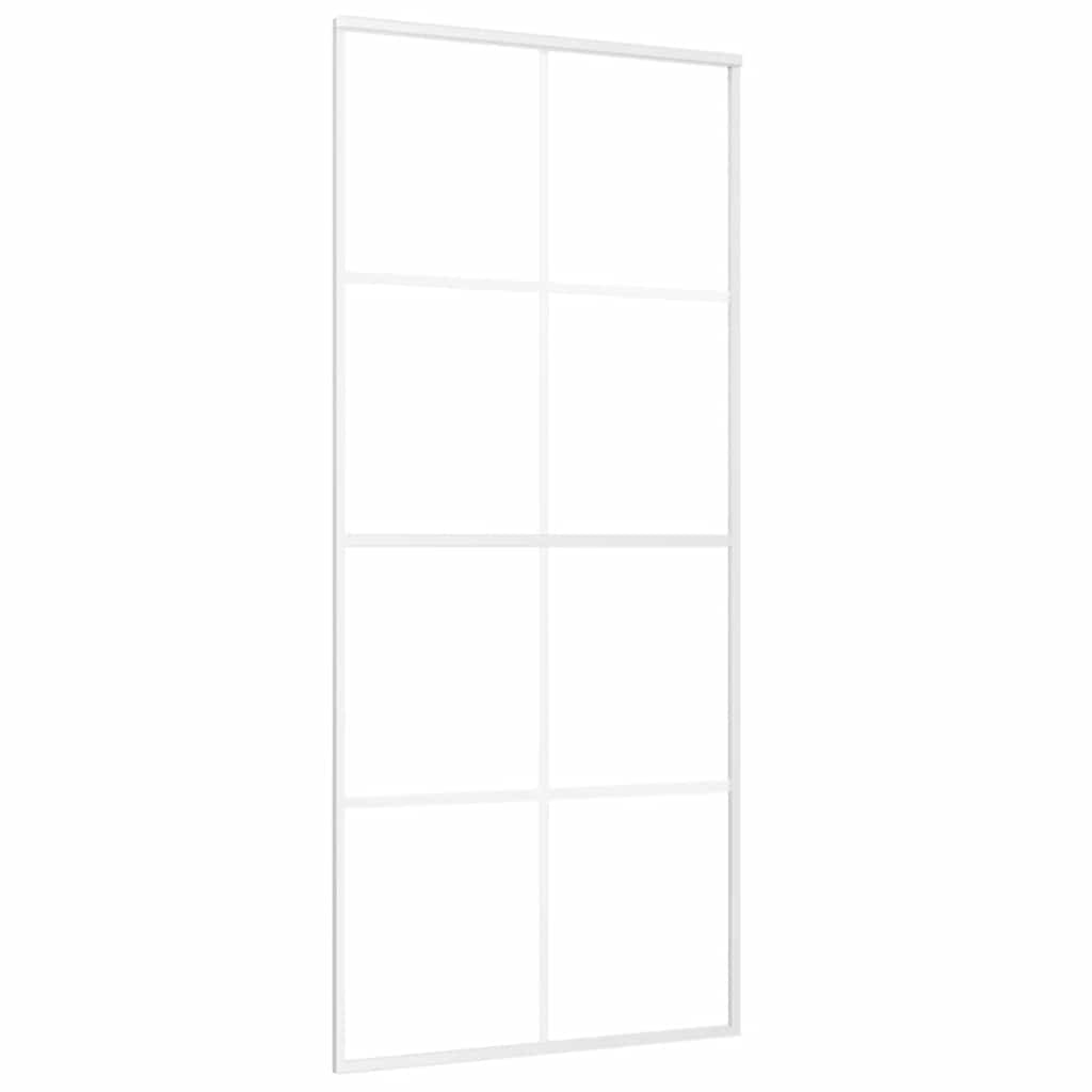 Schiebetür ESG-Glas und Aluminium 90x205 cm Weiß