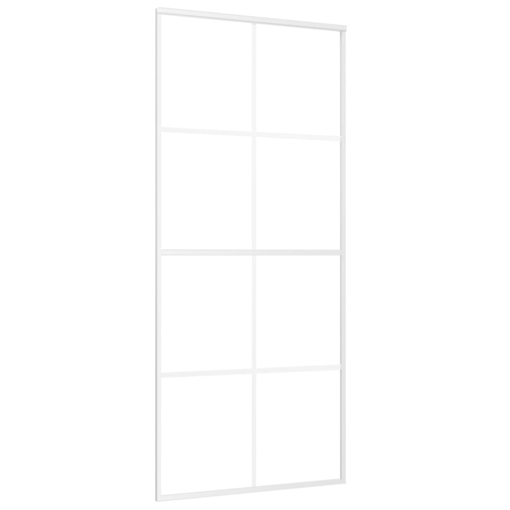 Schiebetür ESG-Mattglas und Aluminium 90x205 cm Weiß