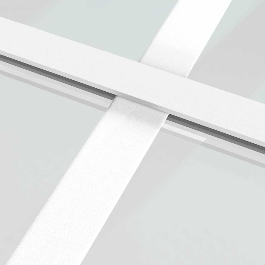 Schiebetür ESG Glas und Aluminium mattiert 102,5x205 cm Weiß