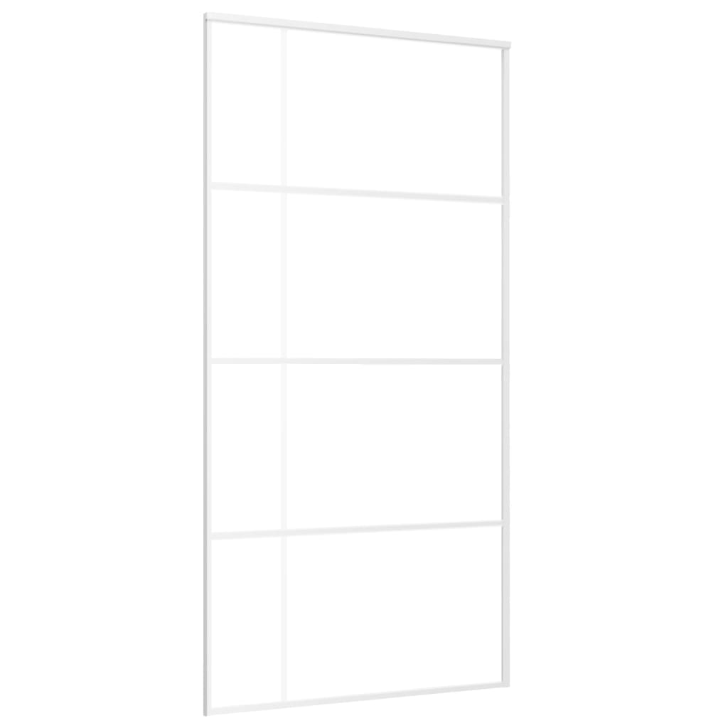 Schiebetür ESG Glas und Aluminium 102,5x205 cm Weiß