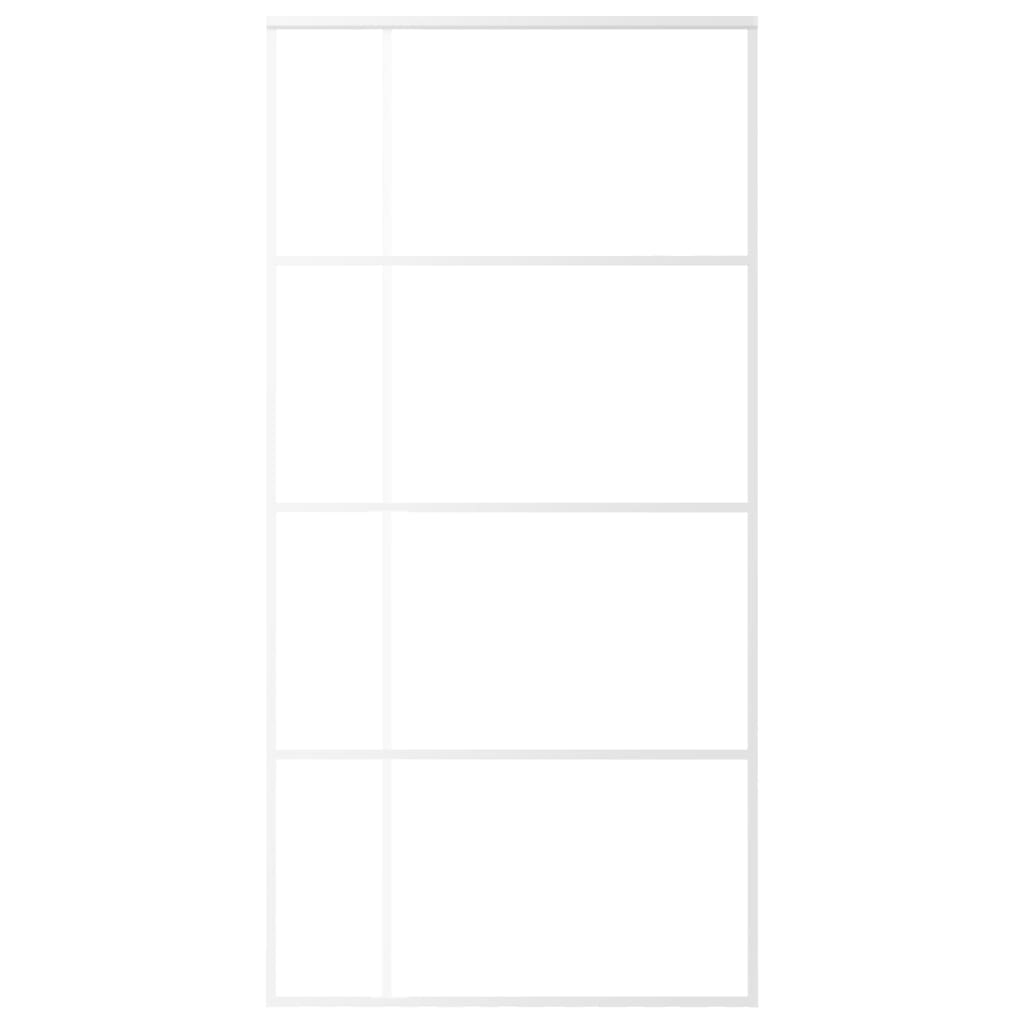 Schiebetür ESG Glas und Aluminium 102,5x205 cm Weiß