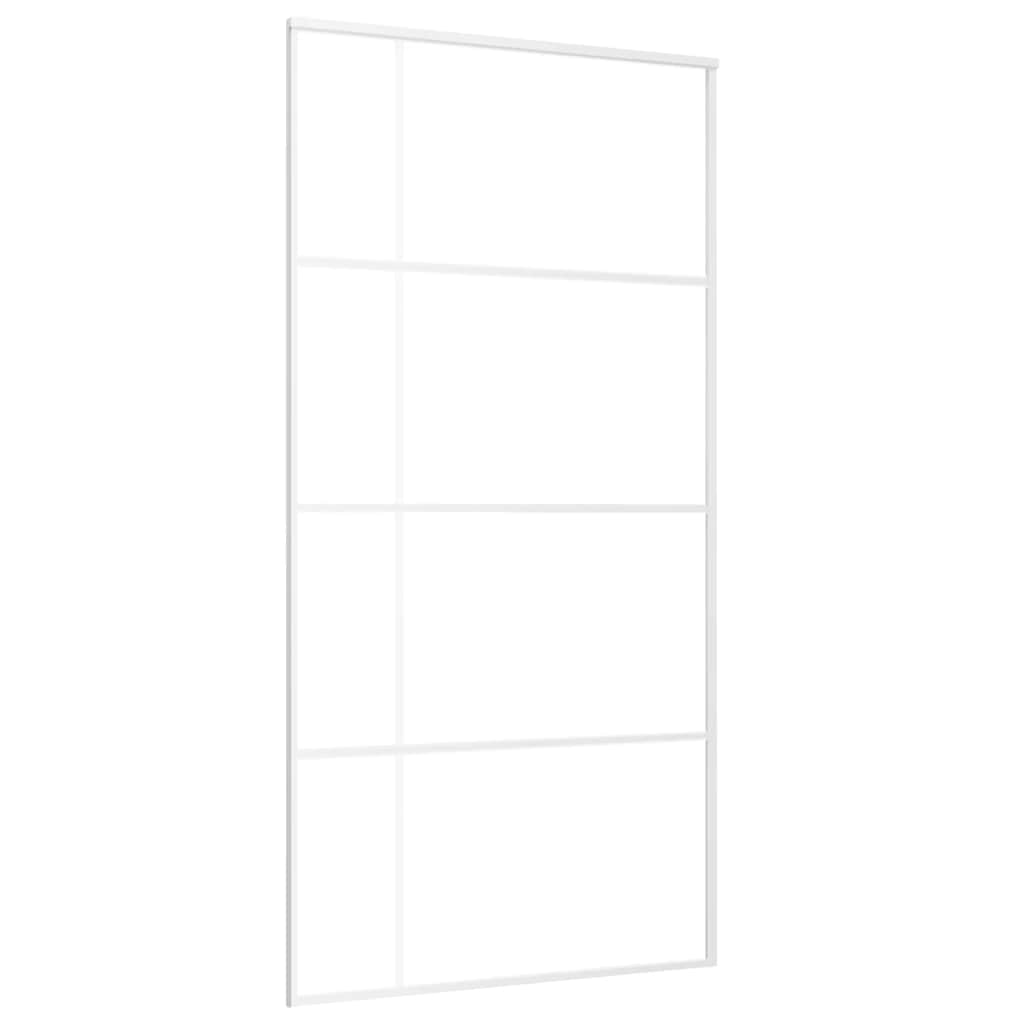 Schiebetür ESG Glas und Aluminium mattiert 102,5x205 cm Weiß