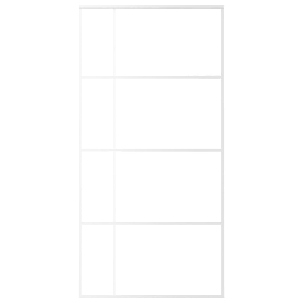 Schiebetür ESG Glas und Aluminium mattiert 102,5x205 cm Weiß