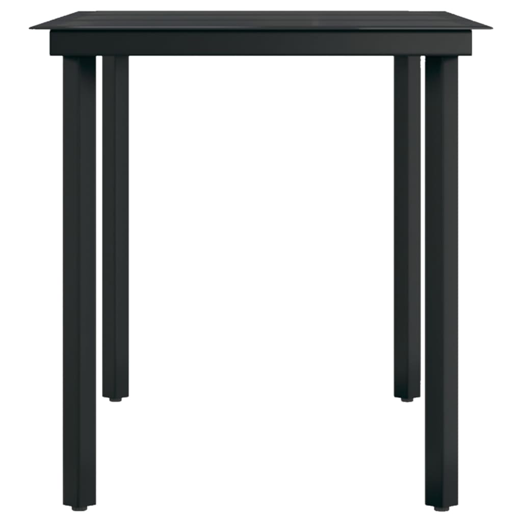 Garten-Esstisch Schwarz 140x70x74 cm Stahl und Glas