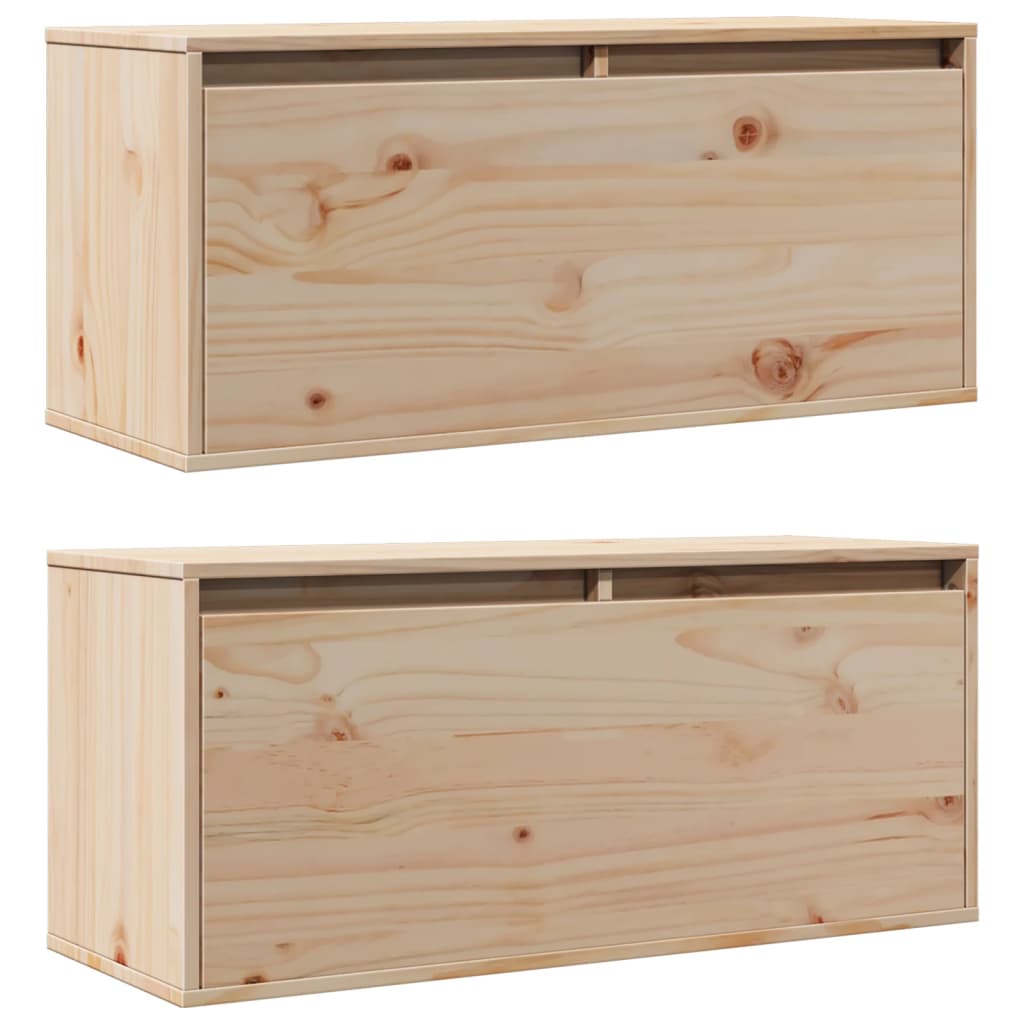 Wall cabinets 2 pcs. 80x30x35 cm solid pine