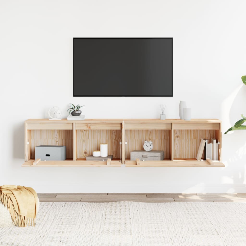 Wall cabinets 2 pcs. 80x30x35 cm solid pine