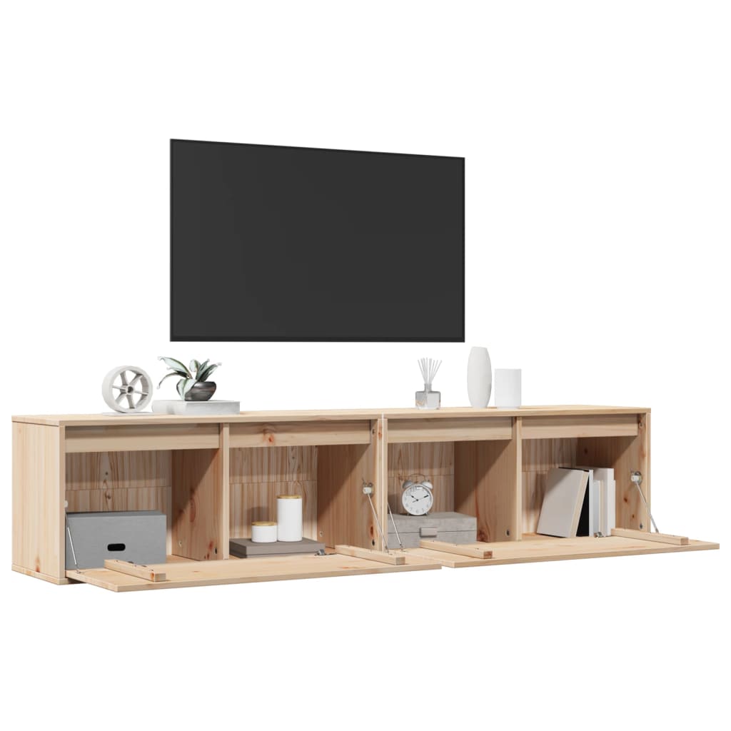 Wall cabinets 2 pcs. 80x30x35 cm solid pine