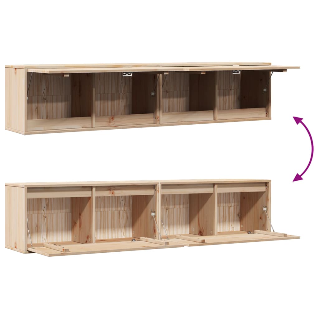 Wall cabinets 2 pcs. 80x30x35 cm solid pine