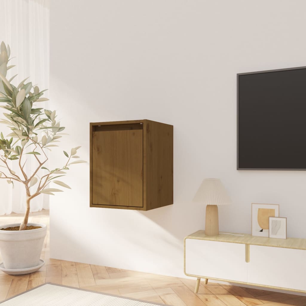 Wall cabinets 2 pcs. Honey brown 30x30x40 cm solid pine