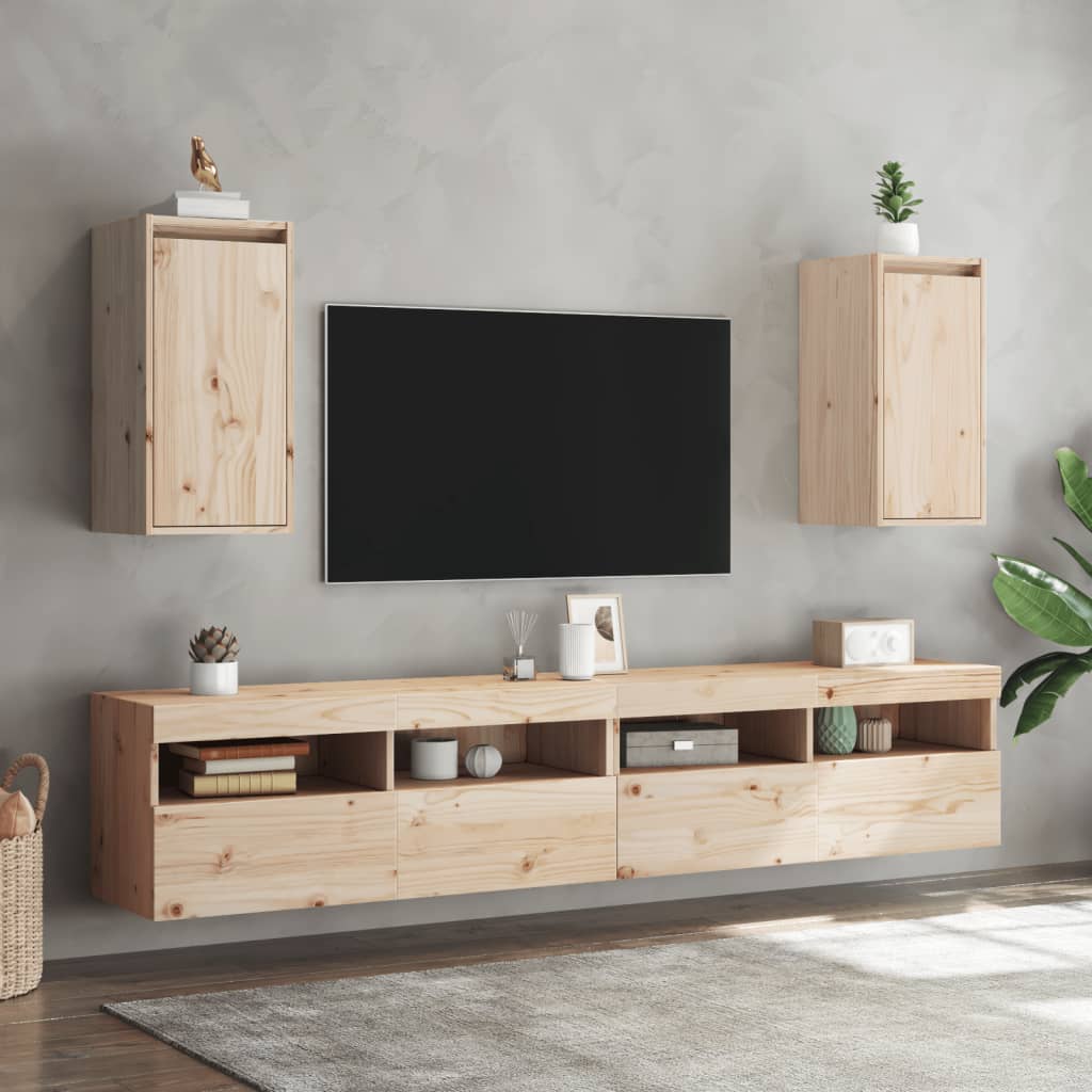 Wall cabinets 2 pcs. 30x30x60 cm solid pine
