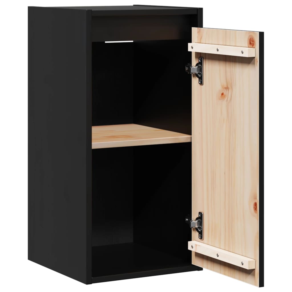 Wall Cabinets 2 pcs. Black 30x30x60 cm Solid Pine
