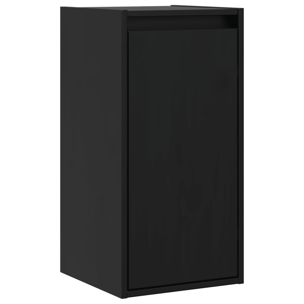 Wall Cabinets 2 pcs. Black 30x30x60 cm Solid Pine