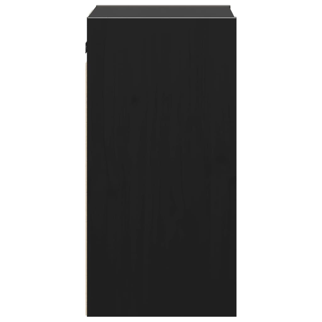 Wall Cabinets 2 pcs. Black 30x30x60 cm Solid Pine